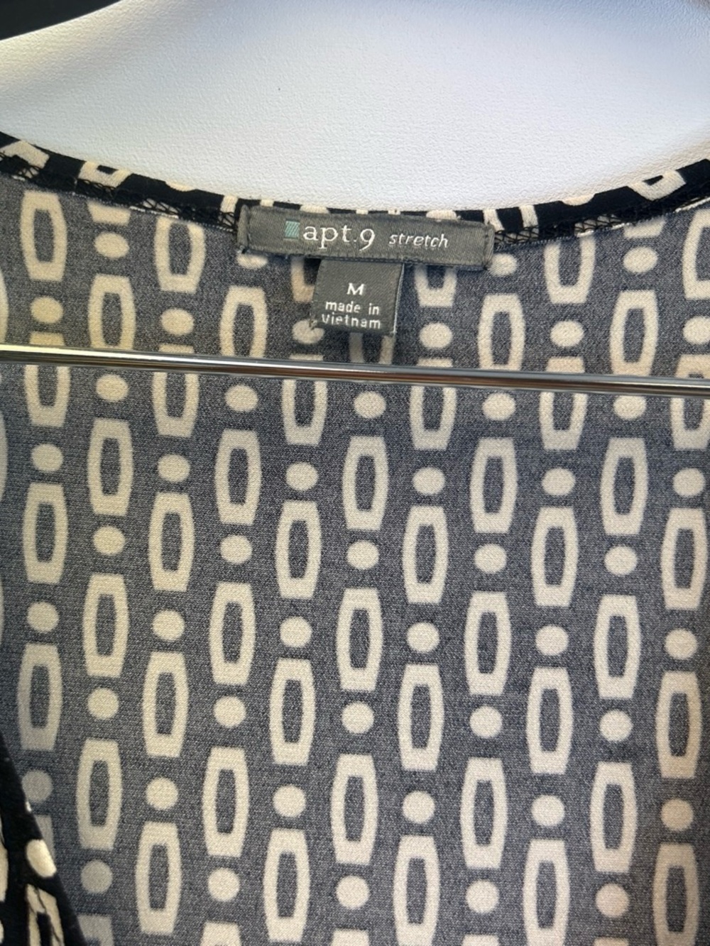 Apt. 9 Black and White Geometric Wrap Midi Dress - Picture 5 of 6
